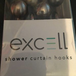 Excell Brushed-Nickel Ball Shower Curtain Hooks
